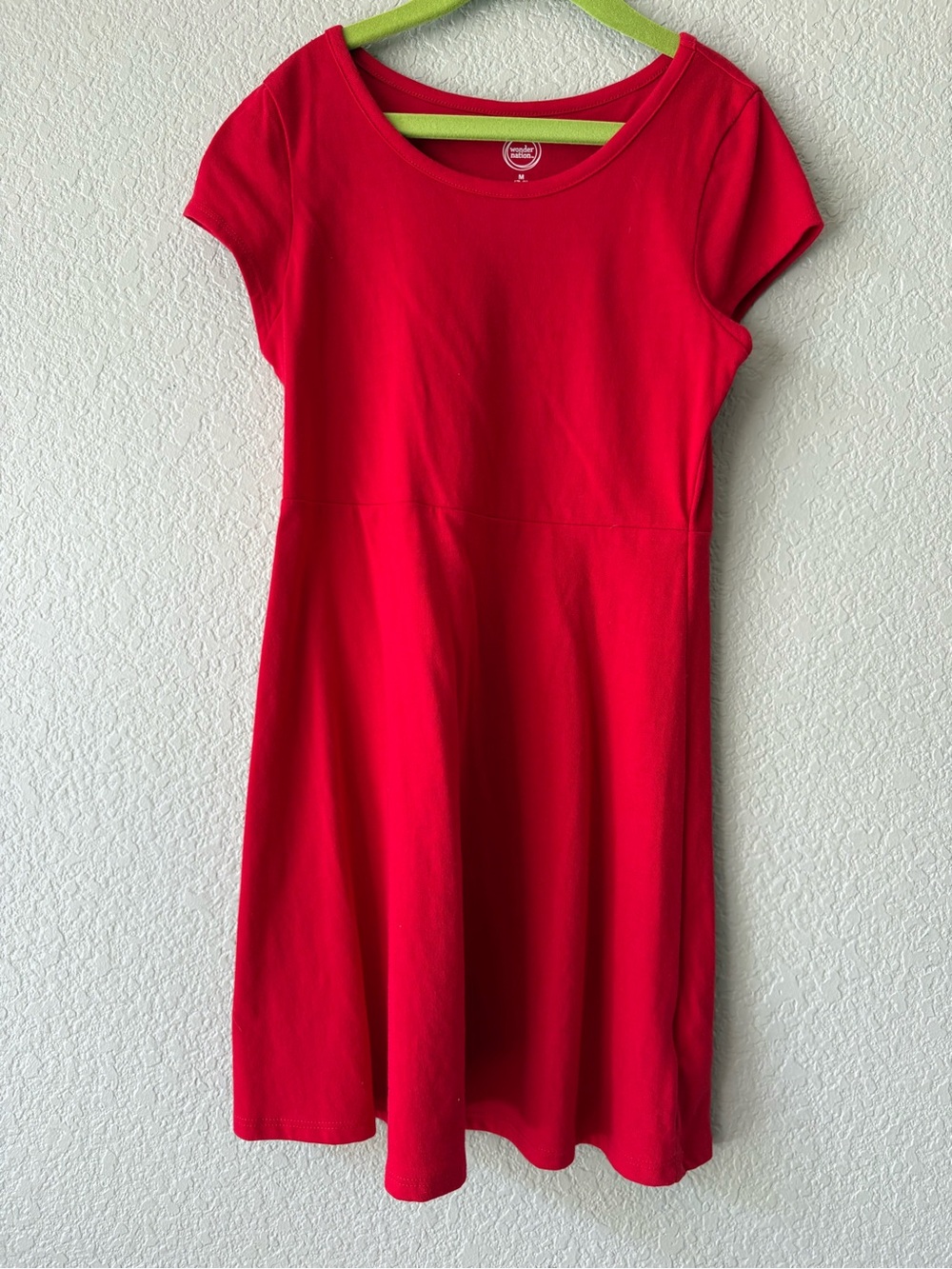 wonder nation Red Short Sleeve Knit A-Line Dress